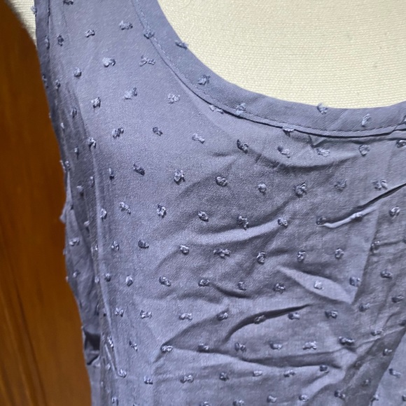 NWT Democracy Slate Blue Tank w Raised Dots Tie on back Stretch top underneath - Picture 3 of 12